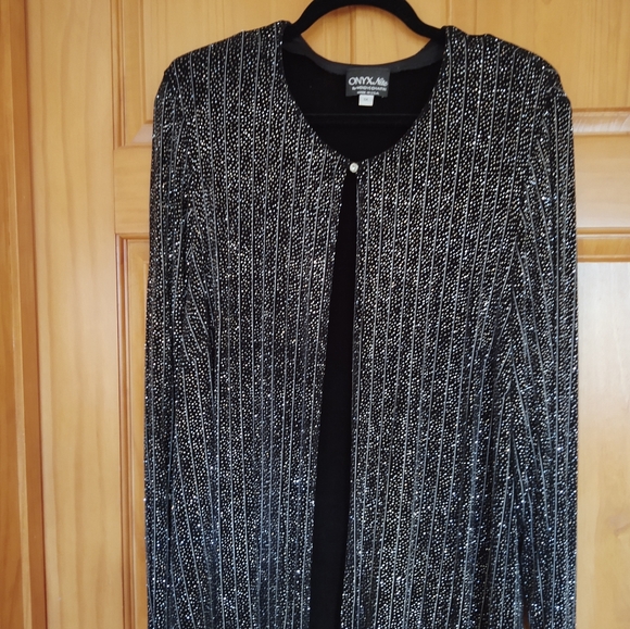 ONYX Nite By Wendye Chaitin Made in the USA - Cardigan - Size 1X - Vintage - Picture 2 of 12